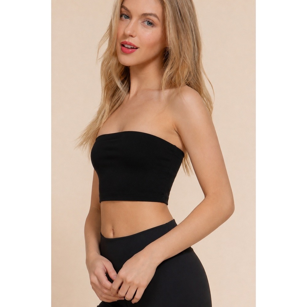 Y2K Tube Top Strapless Going Out It Girl 2000s Party Top small Cotton Spandex